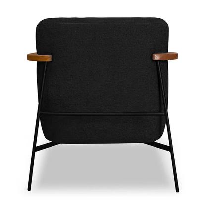 Imagem de Poltrona Decorativa Eros Linho Bouclê com Base de Ferro Preto - SSX Multicoisas