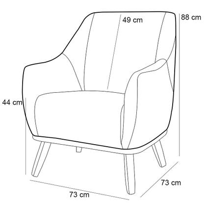 Imagem de Poltrona Decorativa Fixa Pés de Madeira Paloma D02 Linho Cru C-443 - Lyam Decor