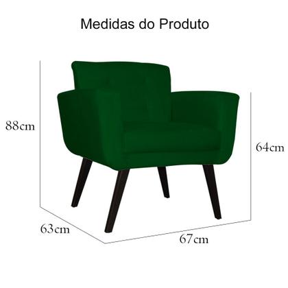 Imagem de Poltrona Decorativa Geovana Suede Verde - Malta Decor