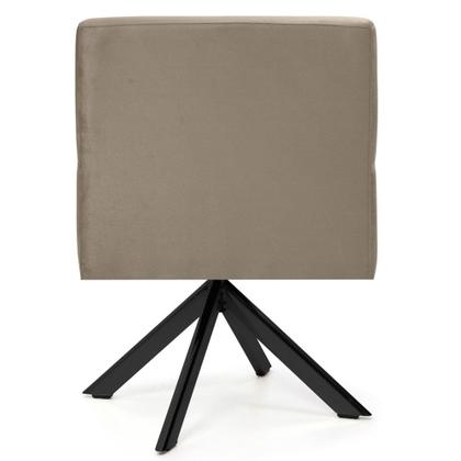 Imagem de Poltrona Decorativa Giratória Base Eiffel Preto Angel B-68 Veludo Marrom - Domi