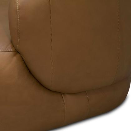 Imagem de Poltrona Decorativa Giratória Orgânica Para Sala Living Begur L06 Couro Caramelo - Lyam Decor