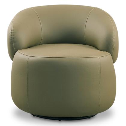 Imagem de Poltrona Decorativa Giratória Orgânica Para Sala Living Nevile L06 material sintético Musgo - Lyam Decor