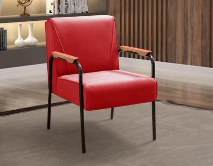 Imagem de Poltrona Decorativa Jade Cadeira Braço Metal Moderna Sala, Recepção
