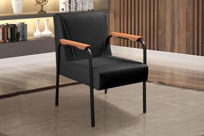 Imagem de Poltrona Decorativa Jade Cadeira Braço Metal Moderna Sala, Recepção