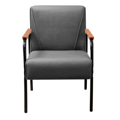 Imagem de Poltrona Decorativa Jade Cadeira Braço Metal Moderna Sala, Recepção