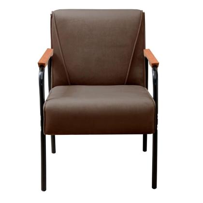 Imagem de Poltrona Decorativa Jade Cadeira Braço Metal Moderna Sala, Recepção