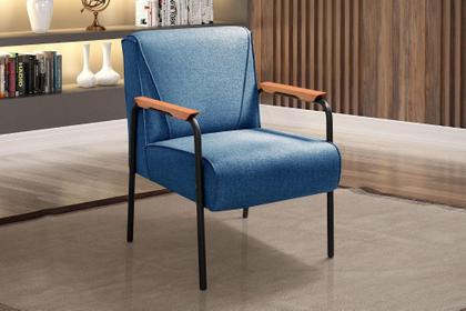 Imagem de Poltrona Decorativa Jade Cadeira Braço Metal Moderna Sala, Recepção