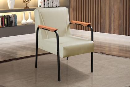 Imagem de Poltrona Decorativa Jade Cadeira Braço Metal Moderna Sala, Recepção