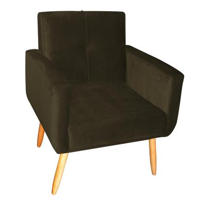 Imagem de Poltrona Decorativa Juan Veludo Turkey Marrom