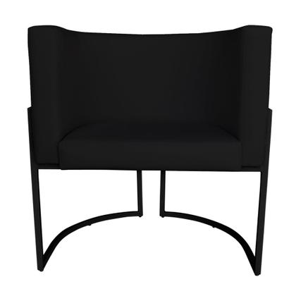 Imagem de Poltrona Decorativa Luana Base Preta PU Preto - Montanaris Decor