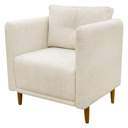 Imagem de Poltrona Decorativa Luxo Para Sala Escritório Recepção Aviv Tecido Linho Premium