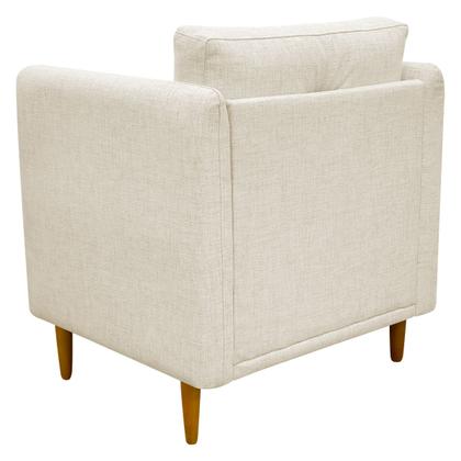 Imagem de Poltrona Decorativa Luxo Para Sala Escritório Recepção Aviv Tecido Linho Premium