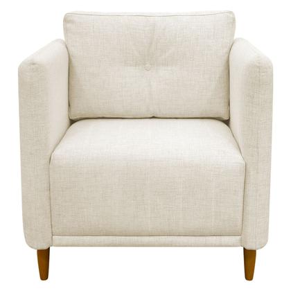 Imagem de Poltrona Decorativa Luxo Para Sala Escritório Recepção Aviv Tecido Linho Premium