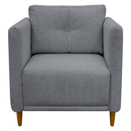 Imagem de Poltrona Decorativa Luxo Para Sala Escritório Recepção Aviv Tecido Linho Premium