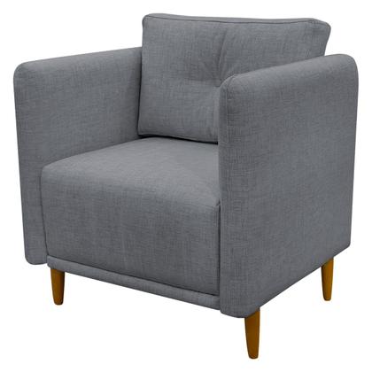 Imagem de Poltrona Decorativa Luxo Para Sala Escritório Recepção Aviv Tecido Linho Premium