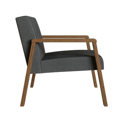 Imagem de Poltrona Decorativa Madeira Maciça Jequitibá Assento com Persintas Slim Cinza/Marrom
