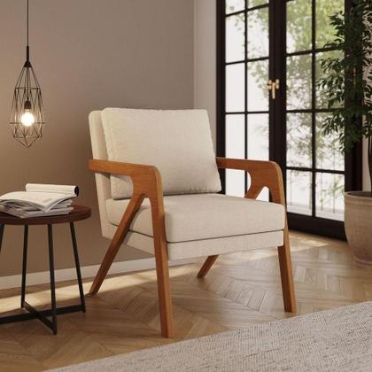 Imagem de Poltrona Decorativa Moderna Luxo Para Sala Escritório França bouclé Bege
