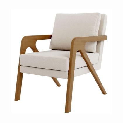 Imagem de Poltrona Decorativa Moderna Luxo Para Sala Escritório França bouclé Bege