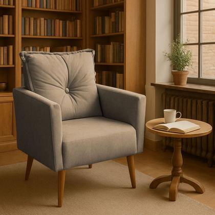 Imagem de Poltrona Decorativa Nina Kit Com 2 Poltronas Com Botão Strass Suede Varias Cores