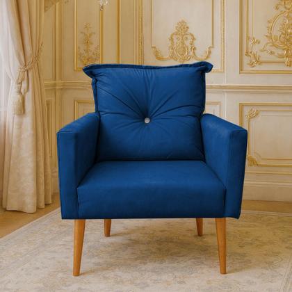 Imagem de Poltrona Decorativa Nina Kit Com 2 Poltronas Com Botão Strass Suede Varias Cores