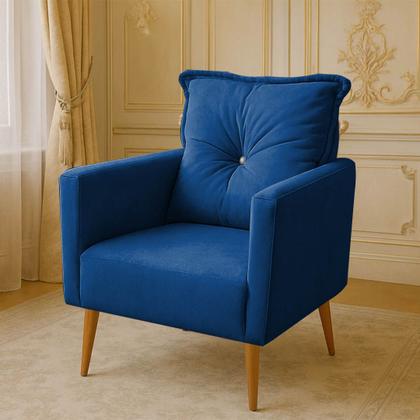 Imagem de Poltrona Decorativa Nina Kit Com 2 Poltronas Com Botão Strass Suede Varias Cores