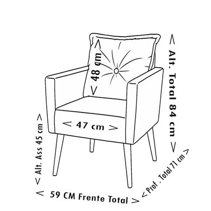 Imagem de Poltrona Decorativa Nina Kit Com 2 Poltronas Com Botão Strass Suede Varias Cores