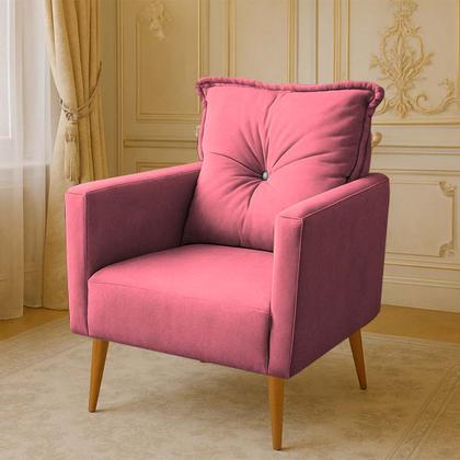 Imagem de Poltrona Decorativa Nina Kit Com 2 Poltronas Com Botão Strass Suede Varias Cores