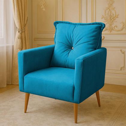 Imagem de Poltrona Decorativa Nina Kit Com 2 Poltronas Com Botão Strass Suede Varias Cores