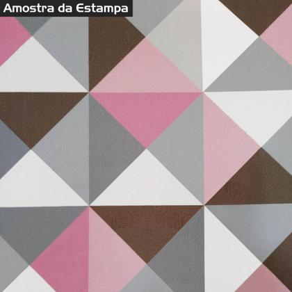 Imagem de Poltrona Decorativa Nina Suede Triangulo Rosa com Rodapé