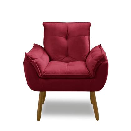 Imagem de Poltrona decorativa opala confortável para sala quarto recepção suede luxo porto arapongas