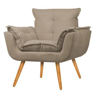 Imagem de Poltrona Decorativa Opala Escritório Recepção Suede Marfim - Kimi Design