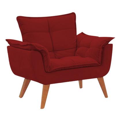 Imagem de Poltrona Decorativa Opala Plus - Suede Vermelho