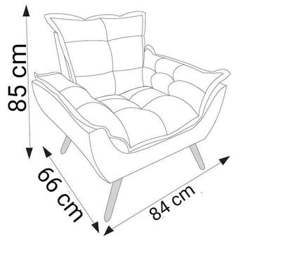 Imagem de Poltrona Decorativa Opala Suede Para Sala e Quarto Grafite