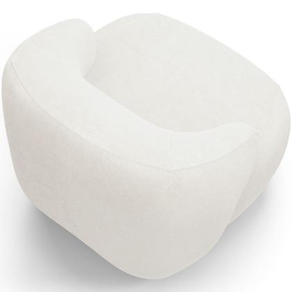 Imagem de Poltrona Decorativa Orgânica Giratória Para Sala Living Barolo L06 Bouclê Branco - Lyam Decor