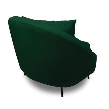 Imagem de Poltrona Decorativa Orgânica Pé Ferro Preto Kit 2 Zaya Bouclê Verde C05 - D'Rossi
