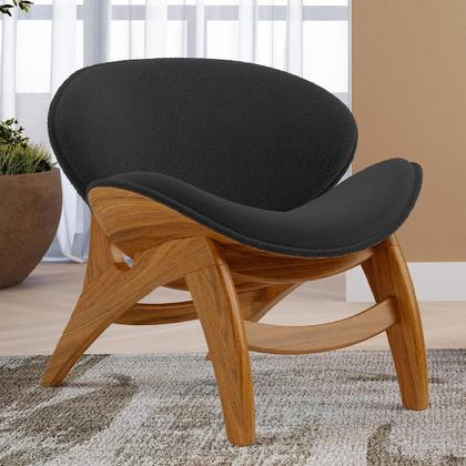 Imagem de Poltrona Decorativa Orgânica Sala Living Kadosh L02 Bouclê Preto - Lyam Decor