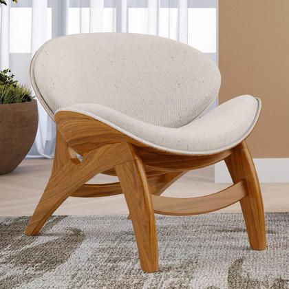 Imagem de Poltrona Decorativa Orgânica Sala Living Kadosh L02 Linho Cru - Lyam Decor