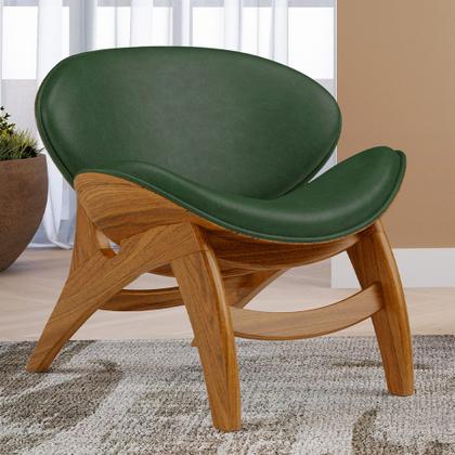 Imagem de Poltrona Decorativa Orgânica Sala Living Kadosh L02 material sintético Verde Musgo - Lyam Decor