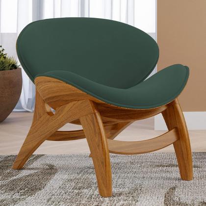 Imagem de Poltrona Decorativa Orgânica Sala Living Kadosh L02 Suede Verde Musgo - Lyam Decor
