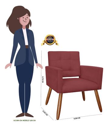 Imagem de Poltrona Decorativa Para Sala Camila Suede - Estopar
