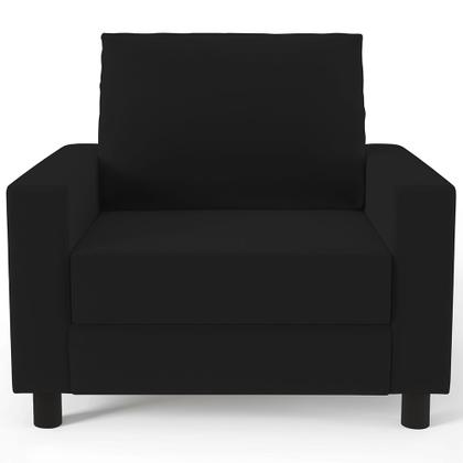 Imagem de Poltrona Decorativa Para Sala De Estar E Recepção Malta L02 Suede Preto - Lyam Decor