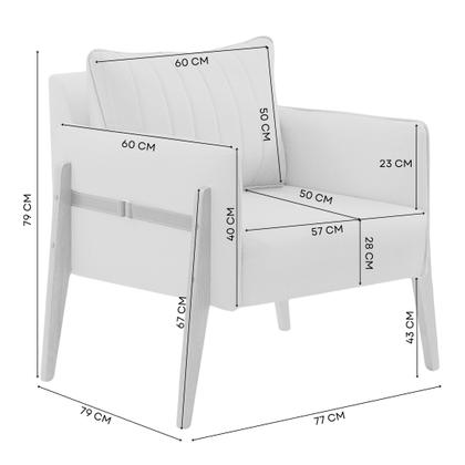Imagem de Poltrona Decorativa para Sala de Estar Orion Linho