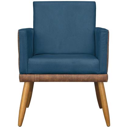 Imagem de Poltrona Decorativa Para Sala Recepção Manicure Consultório Cadeira Naty material sintético Suede AZUL