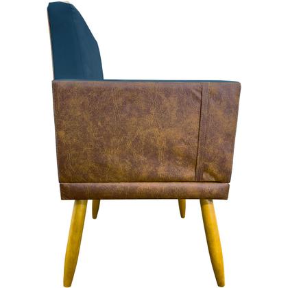 Imagem de Poltrona Decorativa Para Sala Recepção Manicure Consultório Cadeira Naty material sintético Suede AZUL