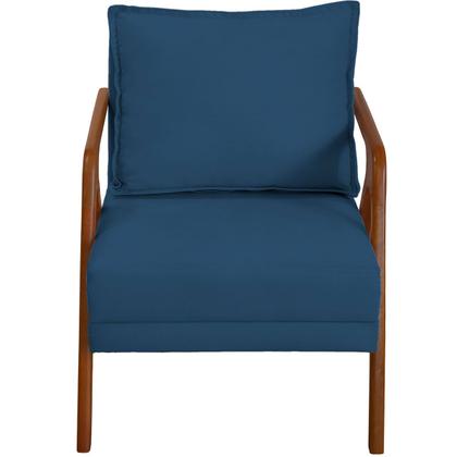 Imagem de Poltrona Decorativa Para Sala Recepção Manicure Consultório Clínica Cadeira Reforçada Shine Madeira Maciça Tecido Suede