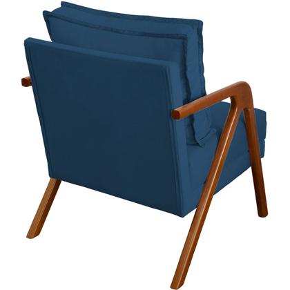 Imagem de Poltrona Decorativa Para Sala Recepção Manicure Consultório Clínica Cadeira Reforçada Shine Madeira Maciça Tecido Suede