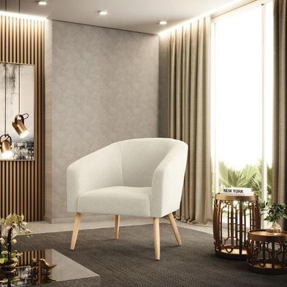 Imagem de Poltrona Decorativa Pé Palito Natural Stella Bouclê D03 - D'Rossi