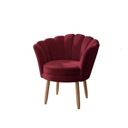 Imagem de Poltrona Decorativa Pétala Luxo Veludo Marsala Pés Palito - Visan Estofados