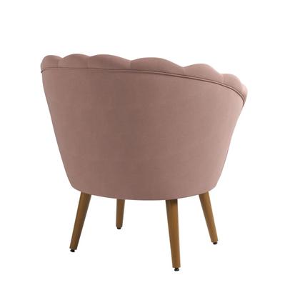 Imagem de Poltrona Decorativa Pétala Sala de Estar Tecido Veludo Rose Kimi Decor