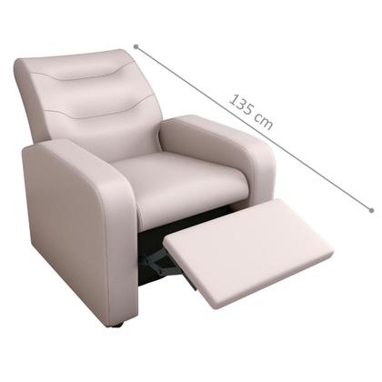Imagem de Poltrona Decorativa Reclinável Pireu material sintético Bege